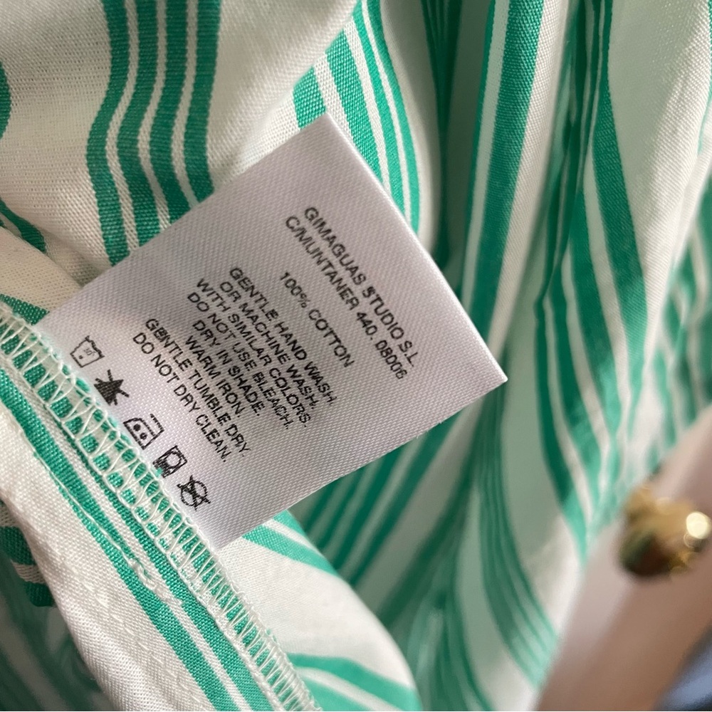 Gimaguas Teal Striped Shirt Teal and White Striped Swim Cover Up - Picture 6 of 10